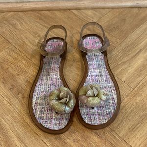 CHANEL Multicolor Sandals with Beaded Accents